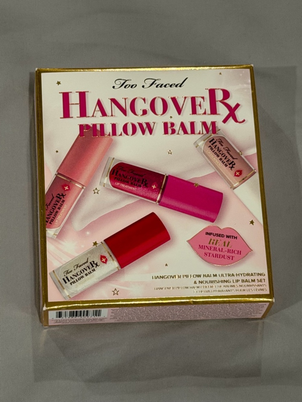 Too Faced Hangover Rx Pillow Balm Set - Pink, Red, Gold